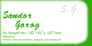 sandor gorog business card